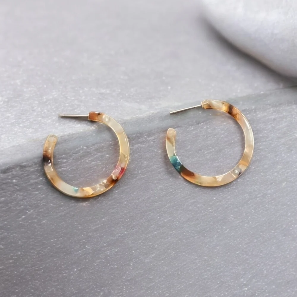 1 LEFT! Acrylic Colorful Hoop Earrings